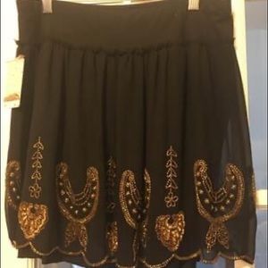 NWT Free People Skirt Chiffon Beading Trim Large